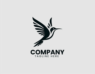 Obraz premium Hummingbird Bird Flying Vector Logo Design