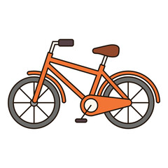 BICYCLE cute vehicle doodle icon kawaii style simple outline isolated vector transportation illustration travel element drawing object