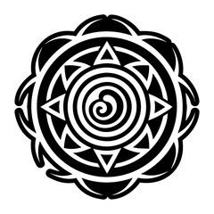 A filled style icon of divine spiral tattoo