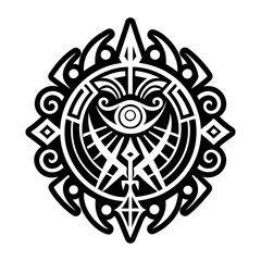 A solid style icon of shaman tattoo