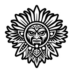 Fototapeta premium A filled style icon of sun totem tattoo