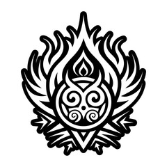 A glyph style icon of ritual fire symbol