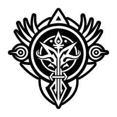 A solid style icon of ritual symbol