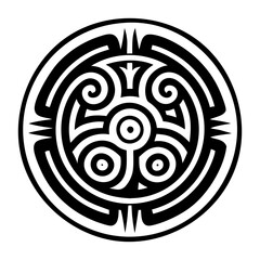 A solid style icon of twirl symbol tattoo