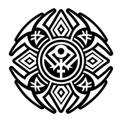 Obraz premium A solid style icon of tribal art tattoo