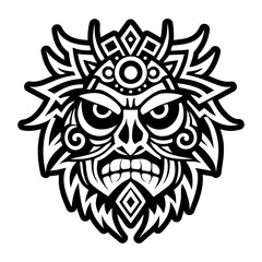 A filled style icon of beast mask tattoo