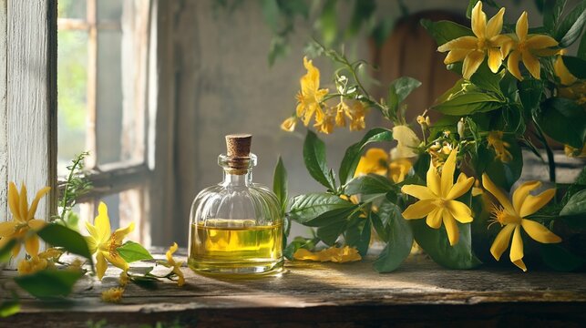 Golden elixir and blossom serenity, Nature's therapy for wellness and beauty