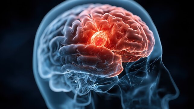 amygdala brain medical, Brain illustration with neural pathways and highlighted areas.