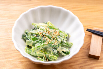 ほうれん草のからしマヨ和え