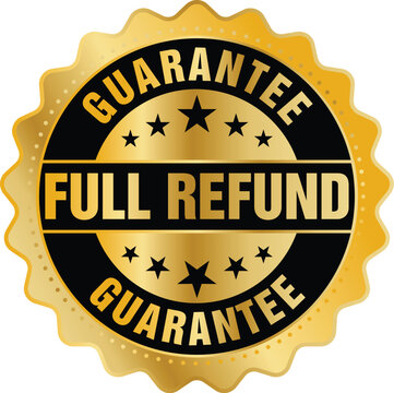 Full refund guarantee gold seal vector template