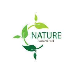 nature leaf logo design on white background