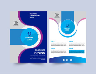 Brochure & Flyer designs with various shapes like round, triangular etc. and customizable colors like off-white, green, sky blue, pink, orange, blue etc.