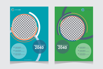 Brochure & Flyer designs with various shapes like round, triangular etc. and customizable colors like off-white, green, sky blue, pink, orange, blue etc.