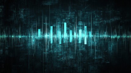 Sonic waveforms illustrate data visualization.
