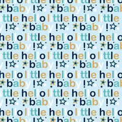 Baby shower pattern with lettering and stars