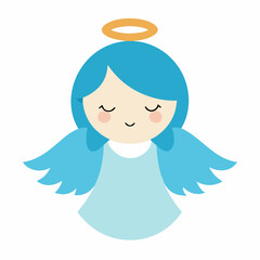 A sleeping angel figure vector on white background.