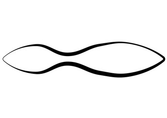 黒の抽象的な波ラインの横長の装飾フレーム