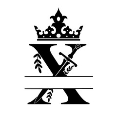 Regal Split monogram Name Customisation svg