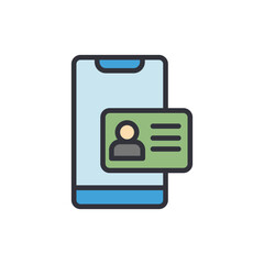 Fototapeta premium Business card colored icons, minimalist vector illustration ,simple transparent graphic element .Isolated on white background
