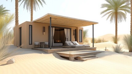 Private Villa in Vibrant Desert Landscape