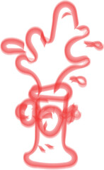 Abstract Red Fire Hydrant Spouting Water, Artistic Style