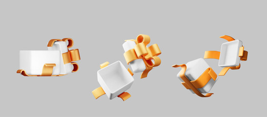 3D Gift box set isolated