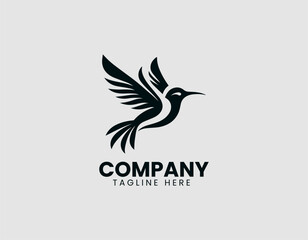 Obraz premium Hummingbird Bird Flying Vector Logo Design
