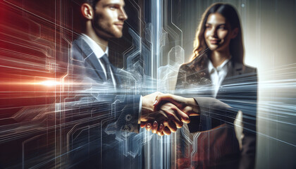Fototapeta premium Business Partnership in a Digital World