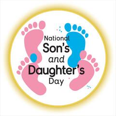 National Sons Day Celebration Vector Design,Modern Blue Suit National Sons Day Illustration,Happy Sons Day Typography with Heart Symbol,Minimalist National Sons Day Greeting Design