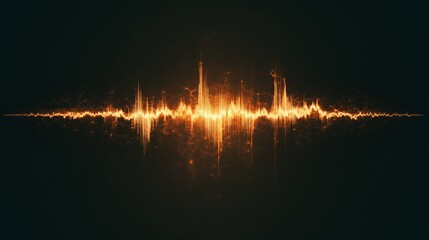 Energetic Audio Waveform Visualizer with Dynamic Orange Light Effect