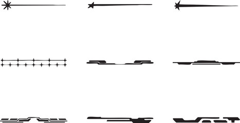 Collection of Stylish Black Decorative Dividers Design Elements for Website and Graphic Design Projects