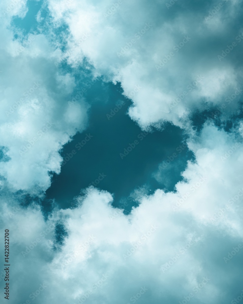 Poster ethereal cloud scape serene minimalist sky texture exploring atmospheric tranquility and digital wel