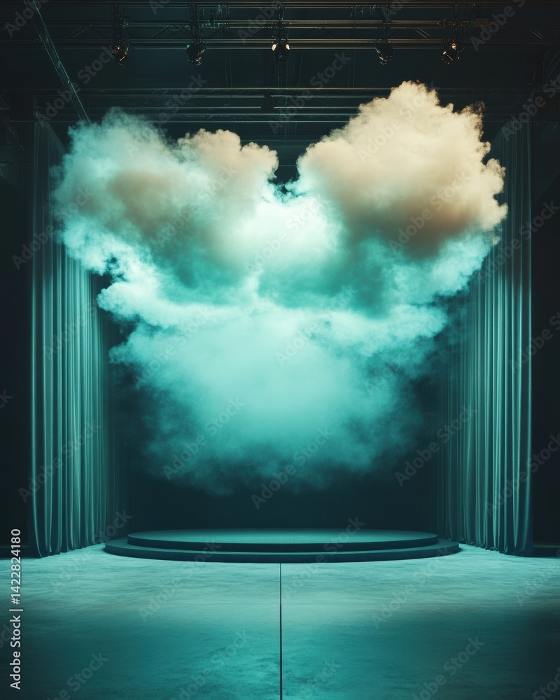 Aufkleber ethereal cloud visualization immersive mixed reality stage design showcasing digital transformation 