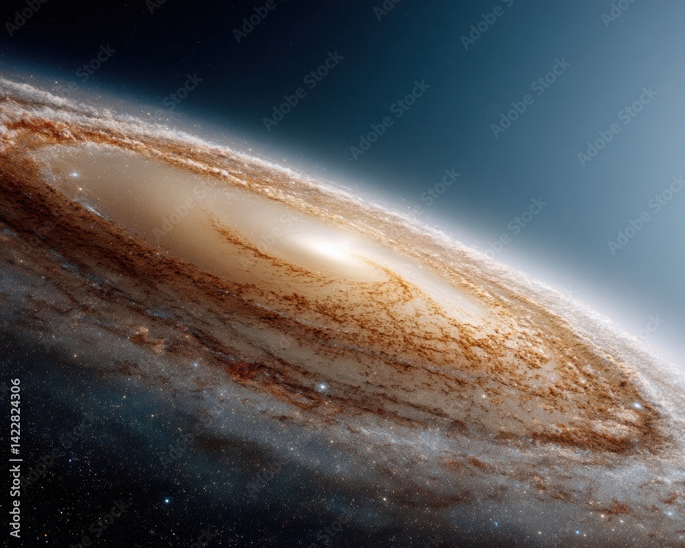 Aufkleber Cosmic Complexity Ultra-Detailed Spiral Galaxy Visualization - Immersive Space Exploration and Astronomical Science Education