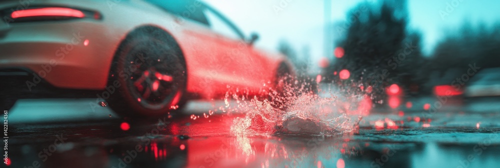 Aufkleber hyper-dynamic urban mobility next-gen electric vehicle performance visualization with cinematic wate
