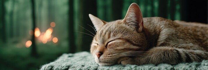Tranquil Winter Wellness Cozy Cat Hibernation During National Stop Snoring Week - Mindful Rest and Sustainable Comfort in Premium Home Wellness Styling