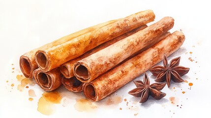 cinnamon sticks clipart creative generative watercolor illustration detailed illustration - image for design
