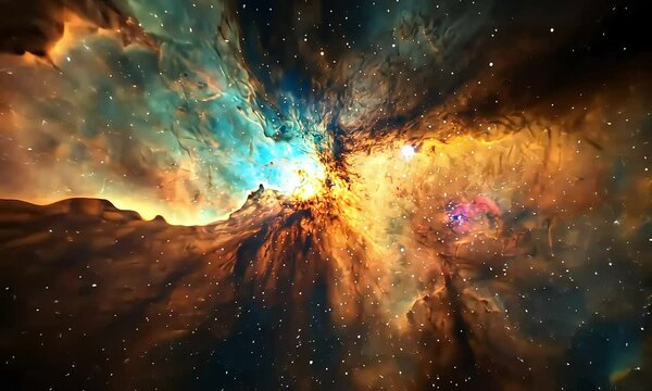 Majestic interstellar cloud formation with vibrant colors in deep space exploration