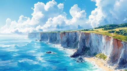 cliffs clipart watercolor illustration watercolor style digital design illustration - photo for design
