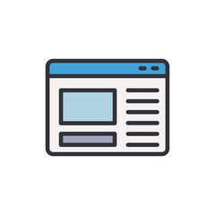 Fototapeta premium Browser windows colored icons, minimalist vector illustration ,simple transparent graphic element .Isolated on white background