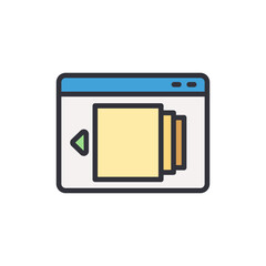 Browser windows colored icons, minimalist vector illustration ,simple transparent graphic element .Isolated on white background