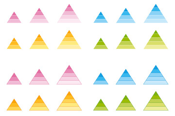 階層　ピラミッド　イラストセット　カラフル © Mina3