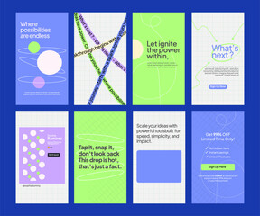 Modern Minimalist Instagram Stories Banner Posters Editable Kit Template