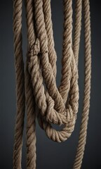 Overstretched rope, showing significant wear, about to snap ,  resilience,  failure,  limit