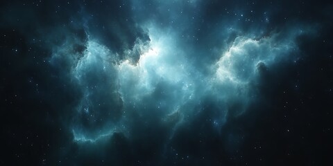 Teal Nebula in Deep Space.