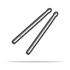 Wooden drum sticks outline icon transparent vector isolated