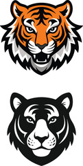 tiger head vector silhouette vector 