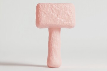 Pink, textured hammer.  3D render