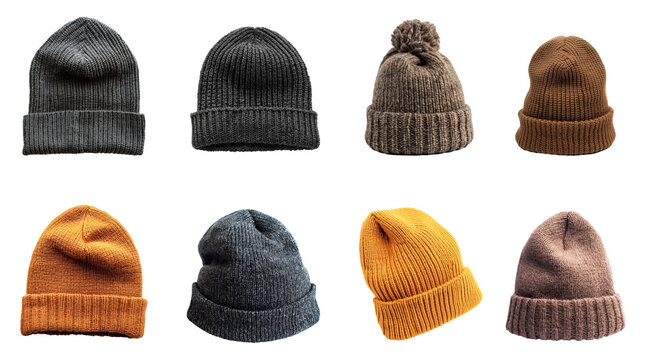 Beanie front view full length isolate on transparency background