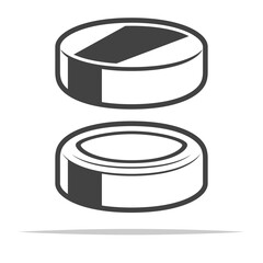 Button cell batteries outline icon transparent vector isolated